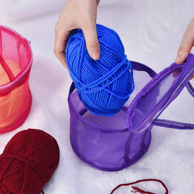 New Arrival Yarn Storage Bag Wool Organizer Crochet Hook Organizing Mesh Portable Threads Knitting Pouch Baskets Freeshipping
