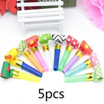 30Pcs Детски игри Blowouts Консумативи за рожден ден Забавни Dot Blow Outs Whistle Party Favor Loot Bag Filler Noise Maker Toys