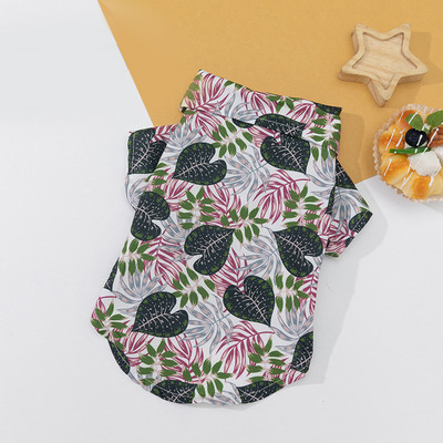 Vasariniai šunų drabužiai Havajų stiliaus šunų marškinėliai trumpomis rankovėmis naminių gyvūnėlių drabužiai V kaklo šuniuko drabužiai mažiems ir vidutiniams šunims Naminių gyvūnėlių drabužiai