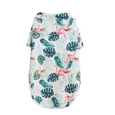 Vasaras mājdzīvnieku suņu apģērbi Havajiešu stila lapu apdrukas pludmales krekli kucēnam, mazam lielam kaķim, čivavas kostīmam, mājdzīvnieku apģērbs
