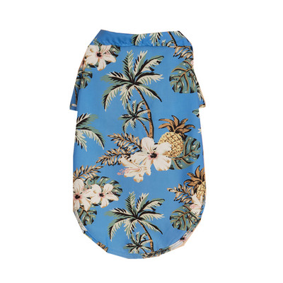 Vasaras mājdzīvnieku suņu apģērbi Havajiešu stila lapu apdrukas pludmales krekli kucēnam, mazam lielam kaķim, čivavas kostīmam, mājdzīvnieku apģērbs