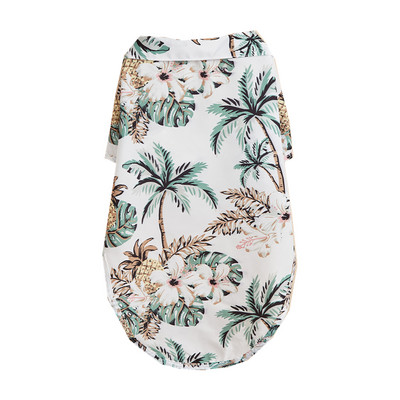 Vasaras mājdzīvnieku suņu apģērbi Havajiešu stila lapu apdrukas pludmales krekli kucēnam, mazam lielam kaķim, čivavas kostīmam, mājdzīvnieku apģērbs