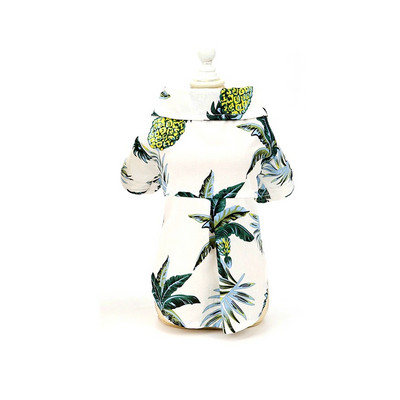 Vasaras mājdzīvnieku suņu apģērbi Havajiešu stila lapu apdrukas pludmales krekli kucēnam, mazam lielam kaķim, čivavas kostīmam, mājdzīvnieku apģērbs