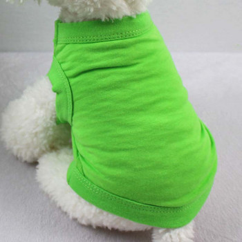 XS-3XL Летни тениски за кучета от чист памук Едноцветна риза с празно дъно Риза за кученца Мека котешка жилетка за свободното време Дрехи за малки големи кучета