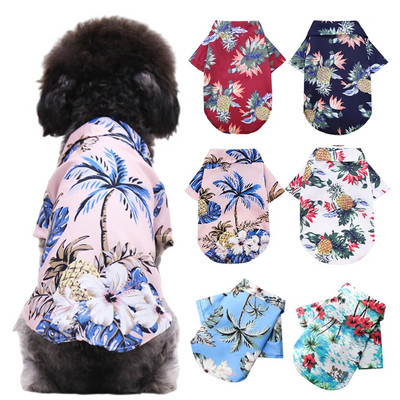 Tricouri pentru câini în stil hawaian de plajă, subțire, respirabil, haine de vară pentru câini pentru câini de talie mică, cățeluș pentru animale de companie, vestă pentru pisici, chihuahua, Yorkies, pudel
