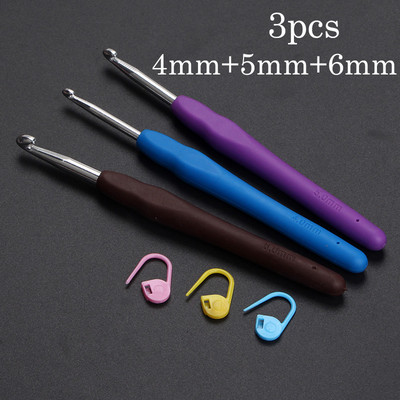 0,5-10,0 χιλιοστά Πλεκτό στο χέρι Βελονάκι σιλικόνης Πολύχρωμη λαβή Βελόνα πλεξίματος Εργονομικά Εργαλεία Ραπτικής Πλεκτής Αξεσουάρ