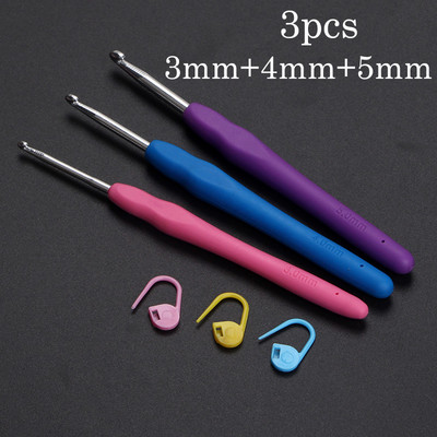 0,5-10,0 χιλιοστά Πλεκτό στο χέρι Βελονάκι σιλικόνης Πολύχρωμη λαβή Βελόνα πλεξίματος Εργονομικά Εργαλεία Ραπτικής Πλεκτής Αξεσουάρ