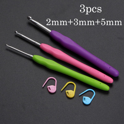 0,5-10,0 χιλιοστά Πλεκτό στο χέρι Βελονάκι σιλικόνης Πολύχρωμη λαβή Βελόνα πλεξίματος Εργονομικά Εργαλεία Ραπτικής Πλεκτής Αξεσουάρ