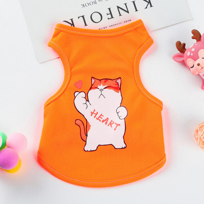 Mājdzīvnieku kaķu apģērbi kaķiem Vasaras veste T-krekls Suņu kaķu apģērbu kostīms maziem suņiem Karikatūra Veste kucēnam 35
