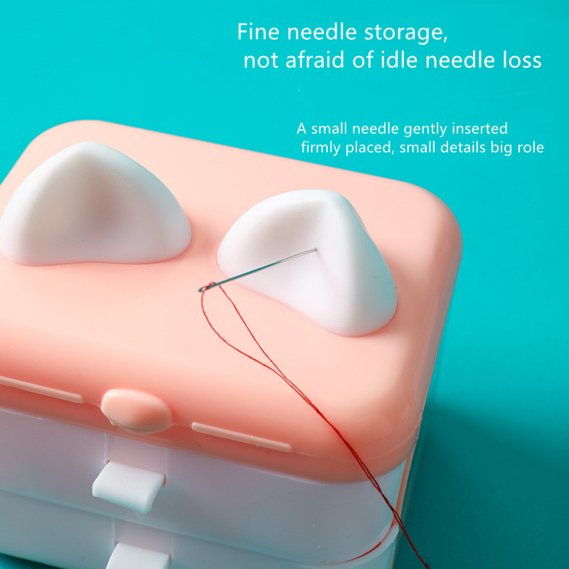 Κιτ ραπτικής Φορητό κουτί αποθήκευσης διπλής στρώσης ταξιδιού DIY Εργαλεία χειροποίητου κεντήματος βελόνες κλωστή Ψαλίδι ταινία Tailor Acceossires