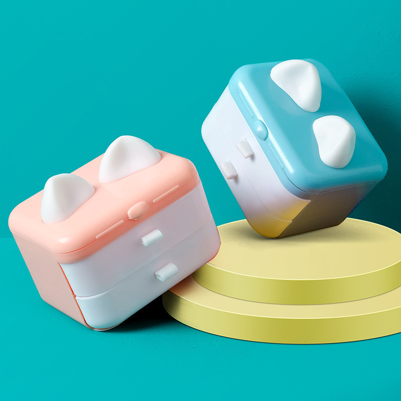 Κιτ ραπτικής Φορητό κουτί αποθήκευσης διπλής στρώσης ταξιδιού DIY Εργαλεία χειροποίητου κεντήματος βελόνες κλωστή Ψαλίδι ταινία Tailor Acceossires