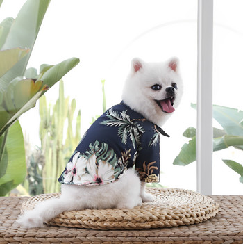Ρούχα για σκύλους της Χαβάης Ρούχα για κατοικίδια γαλλικά μπουλντόγκ Καλοκαιρινά ρούχα για κατοικίδια Πουκάμισο για σκύλους γάτας για μικρά μεσαία σκυλιά κουτάβι