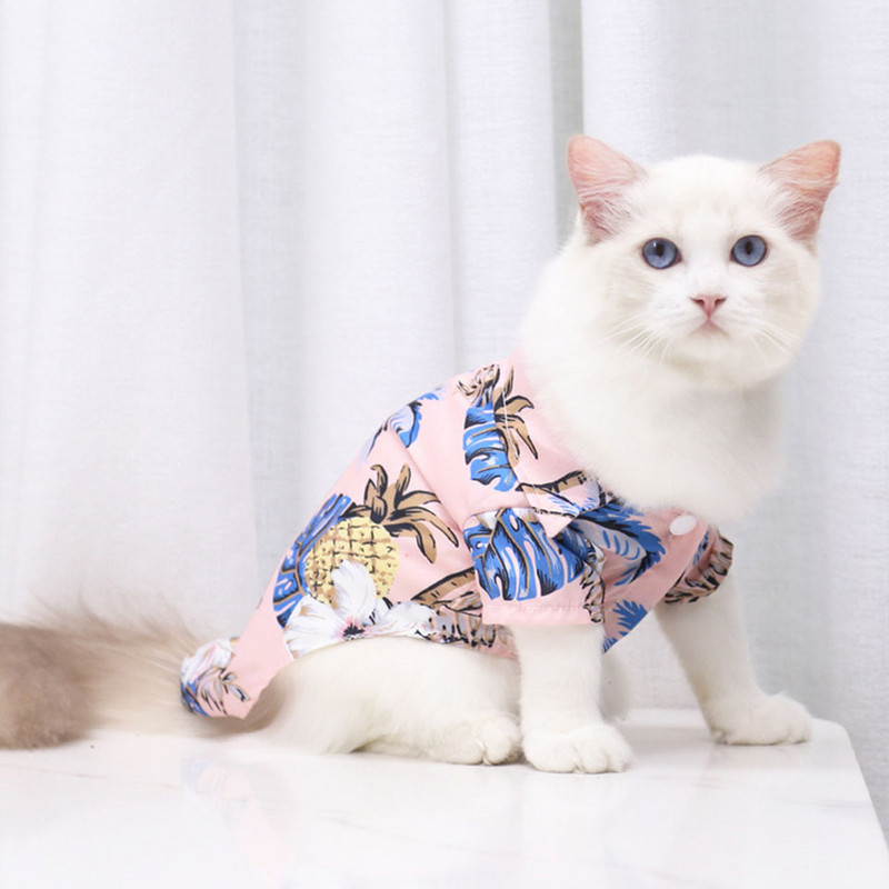 Havaju salu suņu apģērbi Franču buldogu mājdzīvnieku apģērbi Vasaras mājdzīvnieku apģērbi Suņu kaķu krekls maziem un vidējiem suņiem kucēns