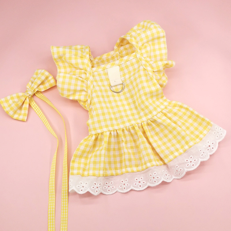 Vasaros rožinė geltona languota šunų suknelė Peteliškės sijonas mažiems šunims Naminių gyvūnėlių sijonas šunų drabužiai šuniuko liemenės drabužiai Čihuahua Jorkšyras