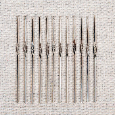 12 db rozsdamentes acél kötőtű 0,6 mm-1,9 mm, egyenes, egyhegyes horgolótű készletek 12 cm-es pulóvertűk kötéshez