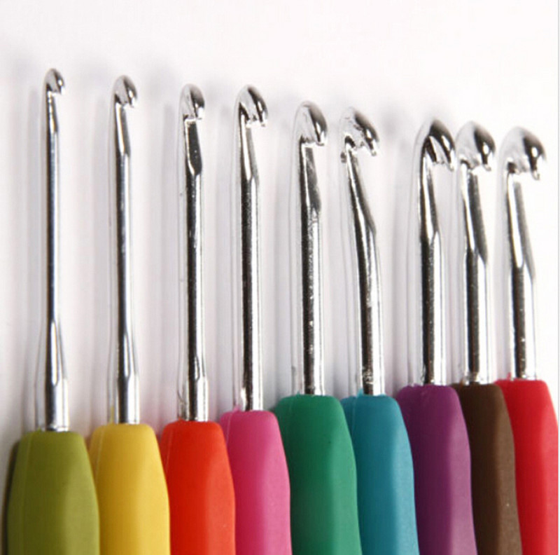 4,5/5/5,5/6/7/8mm Tpr aliuminio nėrimo kabliukai rožinė mėlyna raudona spalvos, pasidaryk pats, siuvimo adatos, įrankiai 13,9 cm (5 4/8") ilgio, 2 vnt.