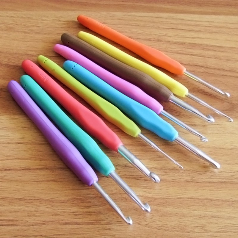 4,5/5/5,5/6/7/8mm Tpr aliuminio nėrimo kabliukai rožinė mėlyna raudona spalvos, pasidaryk pats, siuvimo adatos, įrankiai 13,9 cm (5 4/8") ilgio, 2 vnt.