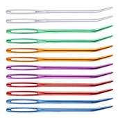 RORGETO 2tk/komplekt Mitmevärviline suursilm kaardus nõel kampsun õmblusnõel lõng kudumisvardad kudumisnõel õmblustööriist