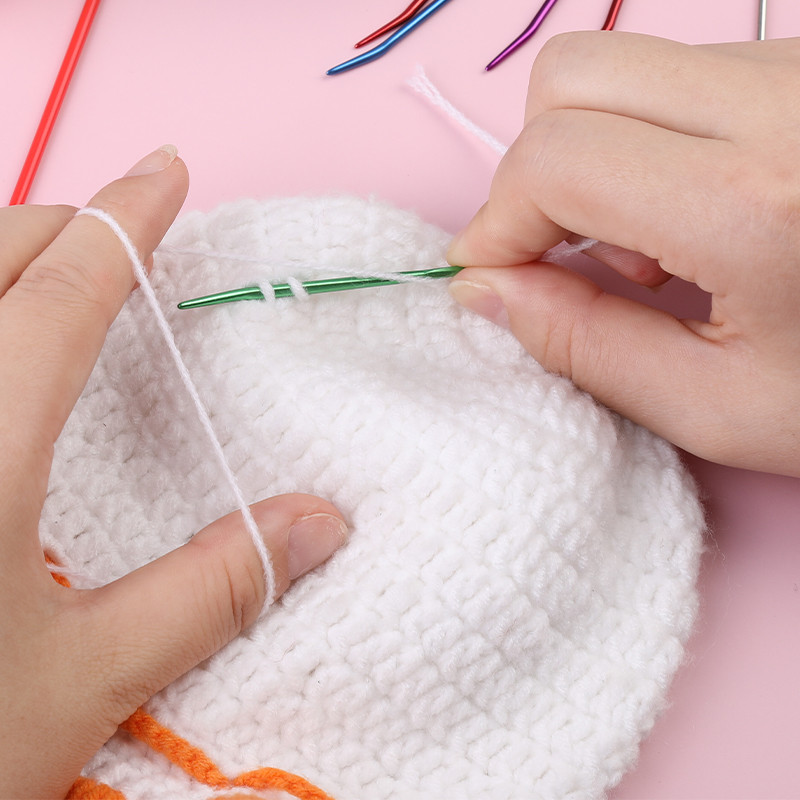 RORGETO 2tk/komplekt Mitmevärviline suursilm kaardus nõel kampsun õmblusnõel lõng kudumisvardad kudumisnõel õmblustööriist