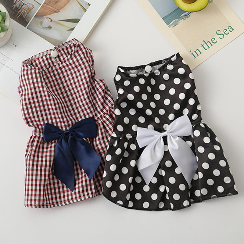 Vasaras puķu bantītes svārki Suņu kleita maziem suņiem Bowknot Hawaii pludmales kleita Čivavas apģērbi Kucēnu kaķu tērpi ropa para