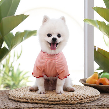 Μύκητας πουκάμισο με κατσαρό κάτω μέρος Άνοιξη Καλοκαίρι και Φθινόπωρο Αναλώσιμα Ρούχα με δύο πόδια Teddy Bichon Φρούτα Σκύλος Γάτα Ρούχα για κατοικίδια Νέα