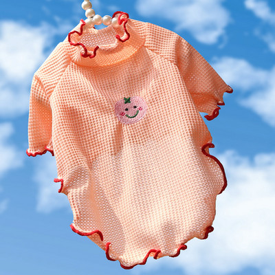 Sēnīte krokains apakšas krekls Pavasara vasara un rudens piederumi Divu kāju apģērbi Teddy Bichon Augļi Suns Kaķis Mājdzīvnieku Apģērbs Jauns