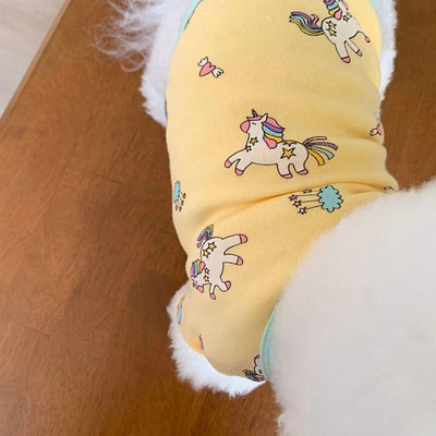 Pavasara vasara mājdzīvnieku apģērbs Kaķēns Kucēns Svītrains T-krekls Maza un vidēja izmēra suņu modes krekls Ērts Pulovers Jorkšīra