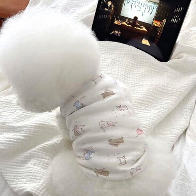 Pavasara vasara mājdzīvnieku apģērbs Kaķēns Kucēns Svītrains T-krekls Maza un vidēja izmēra suņu modes krekls Ērts Pulovers Jorkšīra