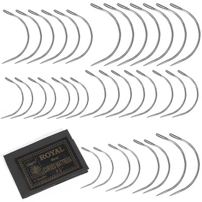 TLKKUE Professional 25Pcs C-shaped Large Eye Curved Needle Stainless Steel DIY Sweater Tapestry Knitting Weaving Tool Accessory