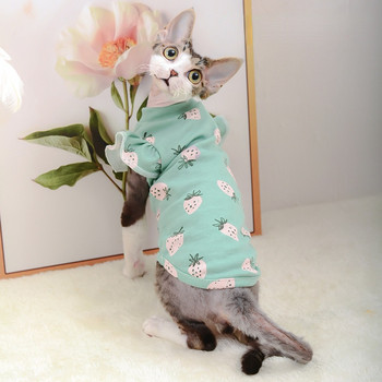 Ρούχα για γάτες Sphynx Χαριτωμένα ιπτάμενα μανίκια παλτό για άνοιξη και καλοκαίρι λεπτό γιλέκο χωρίς τρίχες γάτες Ρούχα από καθαρό βαμβάκι Devon ρούχα για γάτες