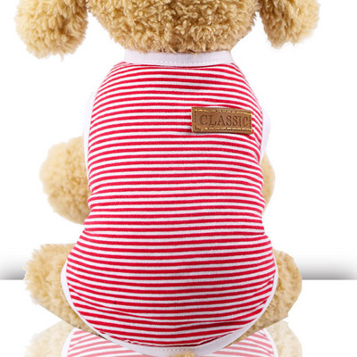 Vasaras kaķu apģērbi Kokvilnas svītraina veste Mājdzīvnieki Kaķi Suņu T krekls Apģērbs Kaķu Apģērbam Krekls Mājdzīvnieku Apģērbs Jauki Kaķēna Kucēna Kostīms