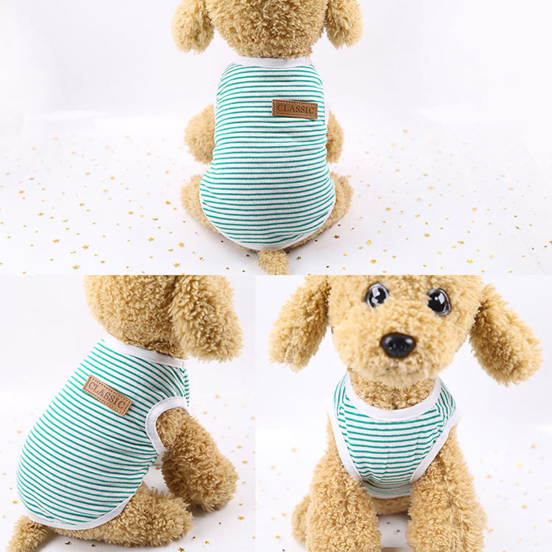 Vasaras kaķu apģērbi Kokvilnas svītraina veste Mājdzīvnieki Kaķi Suņu T krekls Apģērbs Kaķu Apģērbam Krekls Mājdzīvnieku Apģērbs Jauki Kaķēna Kucēna Kostīms