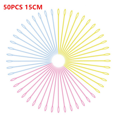 50vnt 7cm 9cm 15cm plastikiniai mezgimo virbalai nėrimo kabliukai vilnos verpalų adatos vaikams "pasidaryk pats" megztinis Audimo įrankiai Priedai