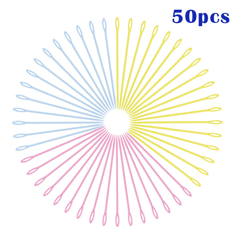 50vnt 7cm 9cm 15cm plastikiniai mezgimo virbalai nėrimo kabliukai vilnos verpalų adatos vaikams "pasidaryk pats" megztinis Audimo įrankiai Priedai