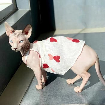 Φορέματα γάτας Σφίγγας Πολυτελή ρούχα για άτριχες γάτες Καλοκαιρινή φούστα σκυλιών Φανταστική φούστα Γατάκια Γιλέκο Κοστούμι κουταβιού Χαριτωμένα ρούχα φράουλα