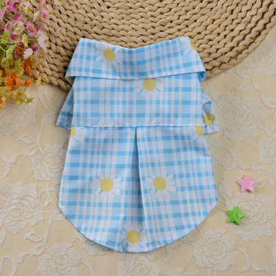 Vasaras mājdzīvnieku suņu apģērbi Havaju pludmales stils suņu T-krekli pogas Kaķēnu kucēnu apģērbi Čivavas Jorki Franču buldogu mājdzīvnieku krekls