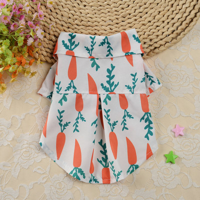 Vasaras mājdzīvnieku suņu apģērbi Havaju pludmales stils suņu T-krekli pogas Kaķēnu kucēnu apģērbi Čivavas Jorki Franču buldogu mājdzīvnieku krekls