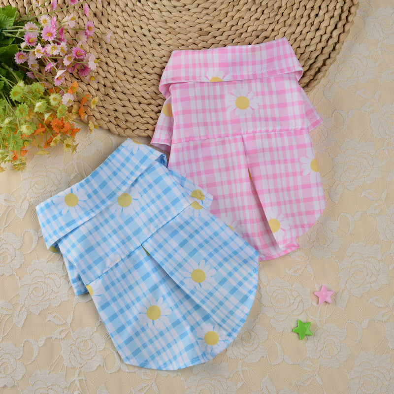 Vasaras mājdzīvnieku suņu apģērbi Havaju pludmales stils suņu T-krekli pogas Kaķēnu kucēnu apģērbi Čivavas Jorki Franču buldogu mājdzīvnieku krekls