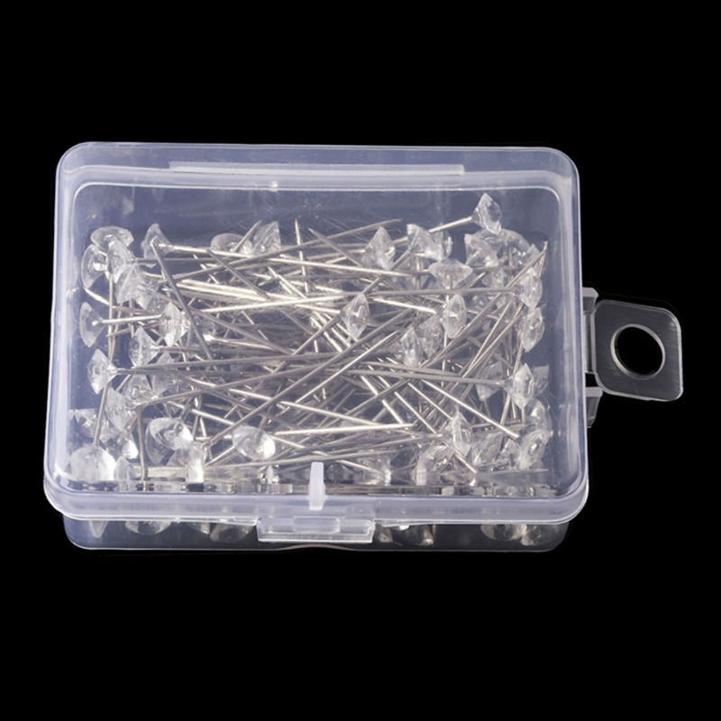 Peanõelad Läbipaistvad kudumisnõelad Pikad õmblusnõelad Teemantkujulised lillenõelad plastkarbiga kimpude jaoks käsitööks Kauba saatmine