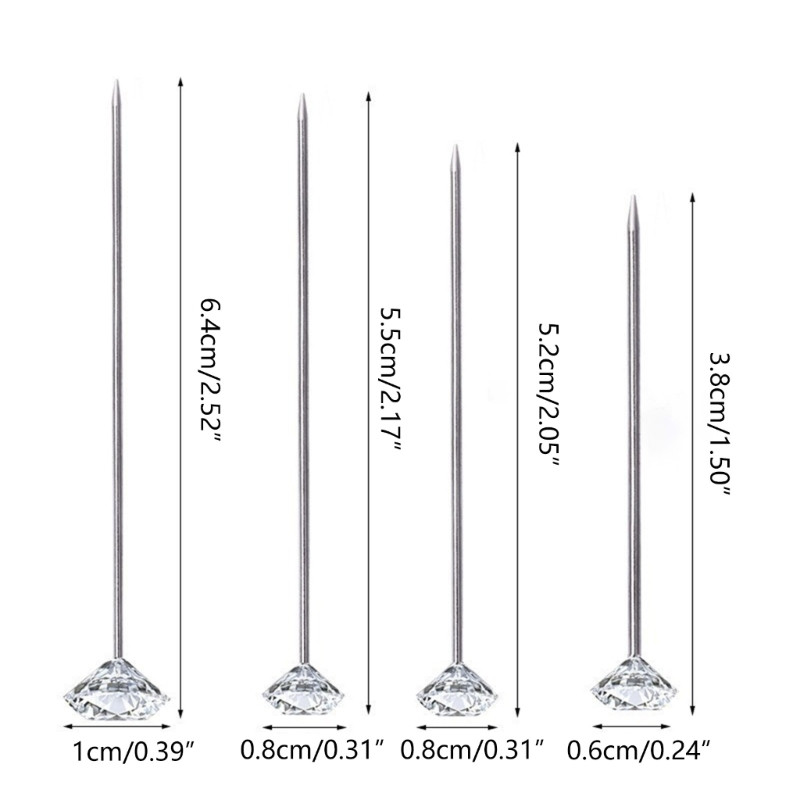 Peanõelad Läbipaistvad kudumisnõelad Pikad õmblusnõelad Teemantkujulised lillenõelad plastkarbiga kimpude jaoks käsitööks Kauba saatmine