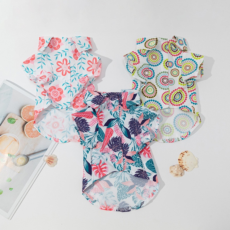 Χαβάης μπλουζάκια για σκύλους παραλίας με λεπτή αναπνεύσιμη καλοκαιρινή στολή Ρούχα για μικρά σκυλιά Γιλέκο για κουτάβι για κατοικίδια