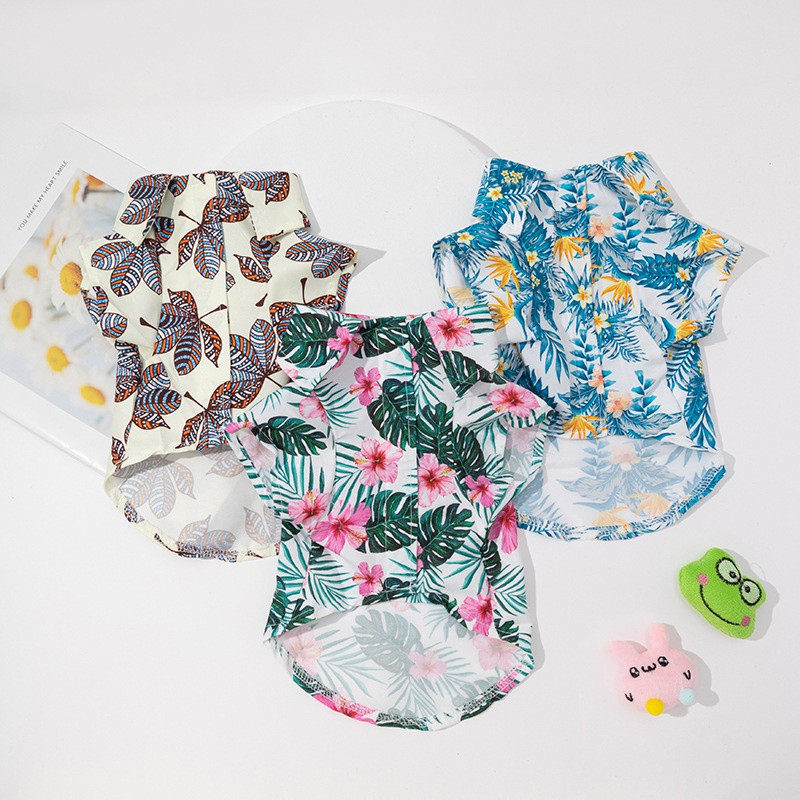 Χαβάης μπλουζάκια για σκύλους παραλίας με λεπτή αναπνεύσιμη καλοκαιρινή στολή Ρούχα για μικρά σκυλιά Γιλέκο για κουτάβι για κατοικίδια