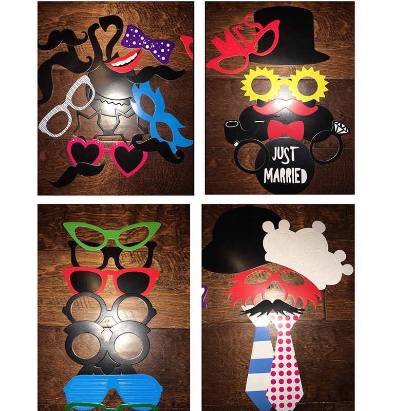 10-58gab Jautri kāzu dekorācijas foto kabīnes rekvizīti DIY Ūsas Lūpas Brilles Maskas Fotokabīnes piederumi Kāzu ballīšu piederumi