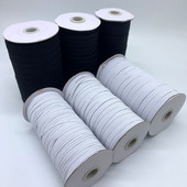3/6/8/10/12mm 5 jardi/partija Augstas elastības šūšana Elastīga lente Elastīga spandeksa joslas apdares šūšanas audums DIY apģērbu aksesuāri