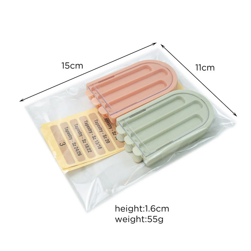 Chzimade 4PCS Органайзер за игли за плетене Пластмасова кутия за съхранение на дълга игла Кука за плетене на една кука Шевни инструменти Кутия за съхранение на аксесоари