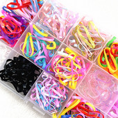 200 gab. - 1000 gab. Krāsains gumijas gredzens vienreizējās lietošanas elastīgās matu lentes zirgastes turētājs Gumijas lentes Scrunchies Bērnu matu aksesuāri