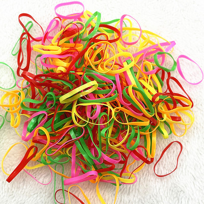 200 gab. - 1000 gab. Krāsains gumijas gredzens vienreizējās lietošanas elastīgās matu lentes zirgastes turētājs Gumijas lentes Scrunchies Bērnu matu aksesuāri