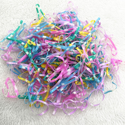 200 gab. - 1000 gab. Krāsains gumijas gredzens vienreizējās lietošanas elastīgās matu lentes zirgastes turētājs Gumijas lentes Scrunchies Bērnu matu aksesuāri