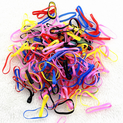200 gab. - 1000 gab. Krāsains gumijas gredzens vienreizējās lietošanas elastīgās matu lentes zirgastes turētājs Gumijas lentes Scrunchies Bērnu matu aksesuāri