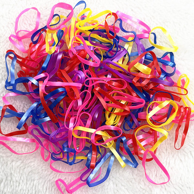 200 gab. - 1000 gab. Krāsains gumijas gredzens vienreizējās lietošanas elastīgās matu lentes zirgastes turētājs Gumijas lentes Scrunchies Bērnu matu aksesuāri